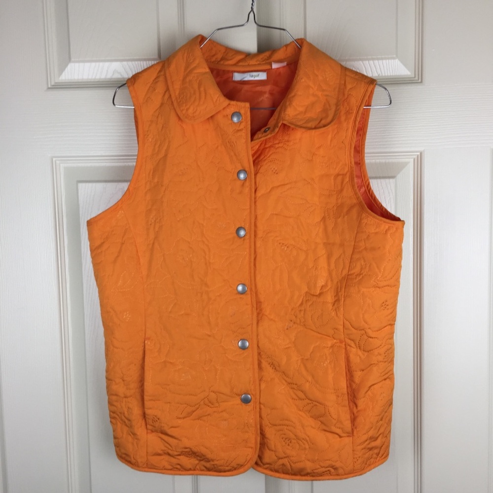 Liz Claiborne Floral Embroidered Golf Snap Vest